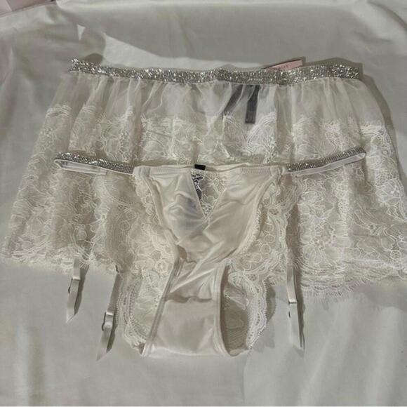 Victoria Secret Shine Brazilian panty and Garter skirt set - Picture 1 of 8